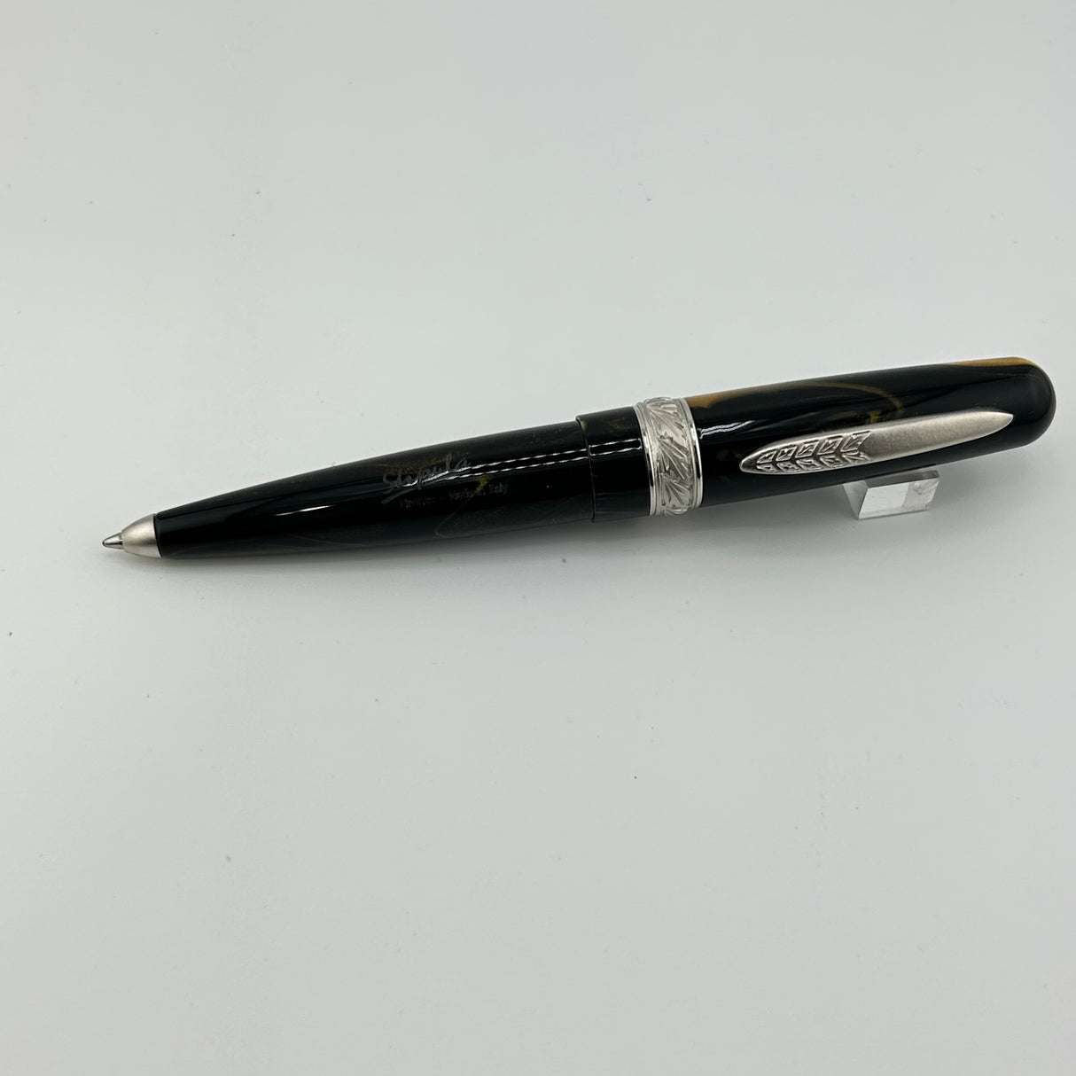 Stipula Etruria Magnifica Oronero Silver trim - Ball Pen