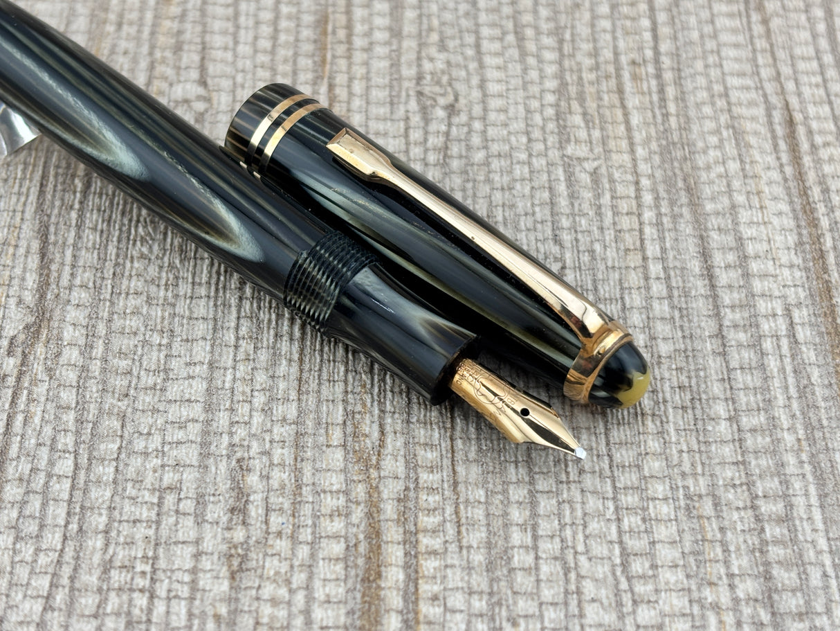 Montblanc 242 Grey Tiger Eye OBB Nib! condition - condition! - Fountain Pen