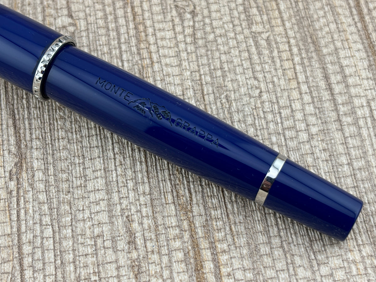 Montegrappa "Monte Grappa" Blue Gold Fountain Pen - Broad 14kt Gold Nib