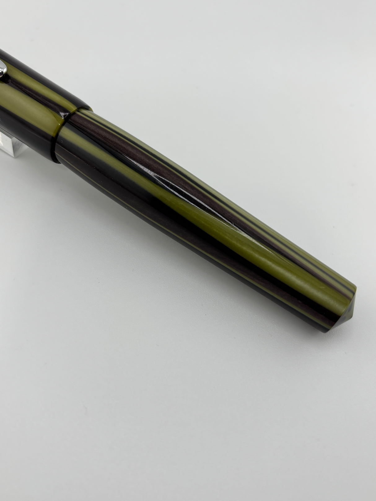 Ranga Pen huge Pen Lime and Black resin NICE  - Fine nib - Fountain Pen