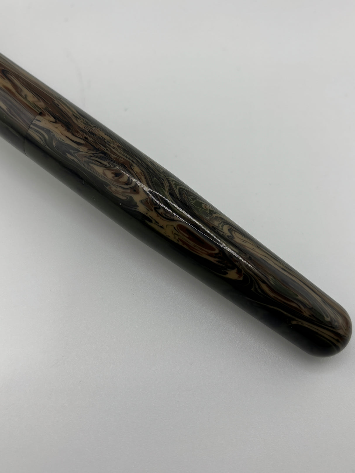 Ranga Pen huge Pen Round shape Brown Mottled - Flex nib - Fountain Pen