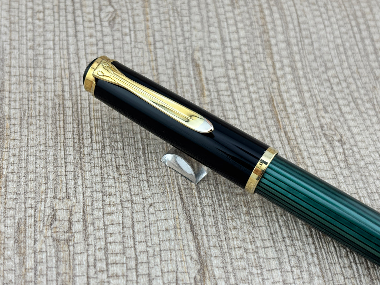 Pelikan R400 Green Stripes Circa 1985 Marked West Germany - Rollerball Pen