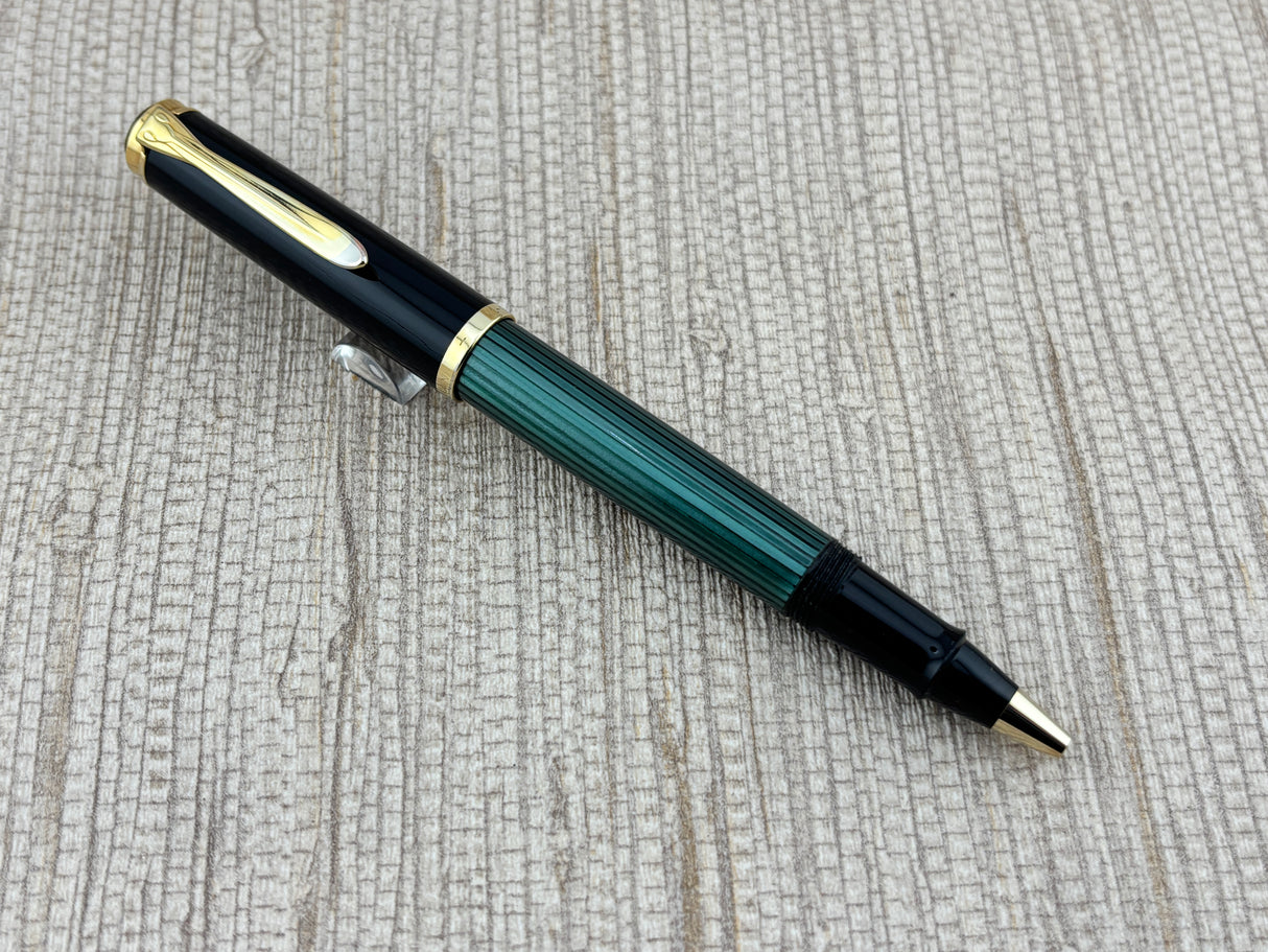 Pelikan R400 Green Stripes Circa 1985 Marked West Germany - Rollerball Pen