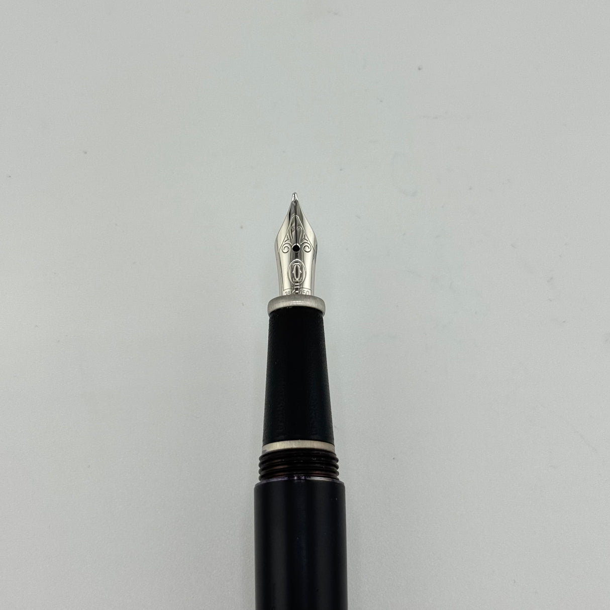 Cartier Diabolo Largest size Black matte Lacquer Silver Matte trim - Fountain Pen