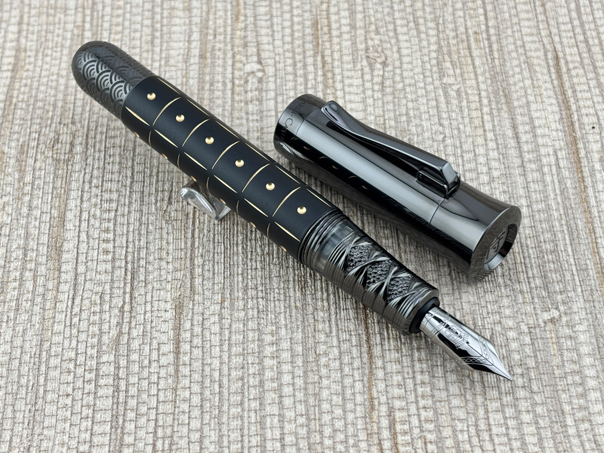 Graf Von Faber Castell Pen of the Year 2019 Black Samurai Fountain Pen #052/330 - Medium 18kt Gold Nib