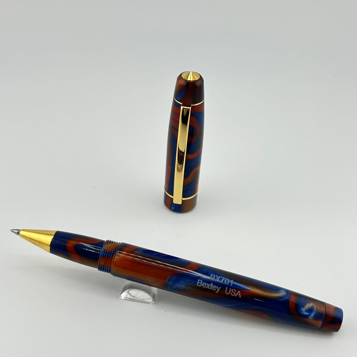 Jimmy's pick - Bexley Corona Collection blue brown swirl BX701 - Roller Pen