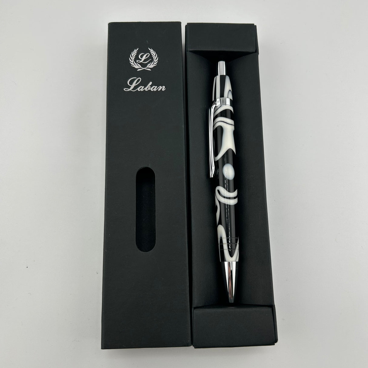 Laban "Mento" Black and White Marble - Ballpoint