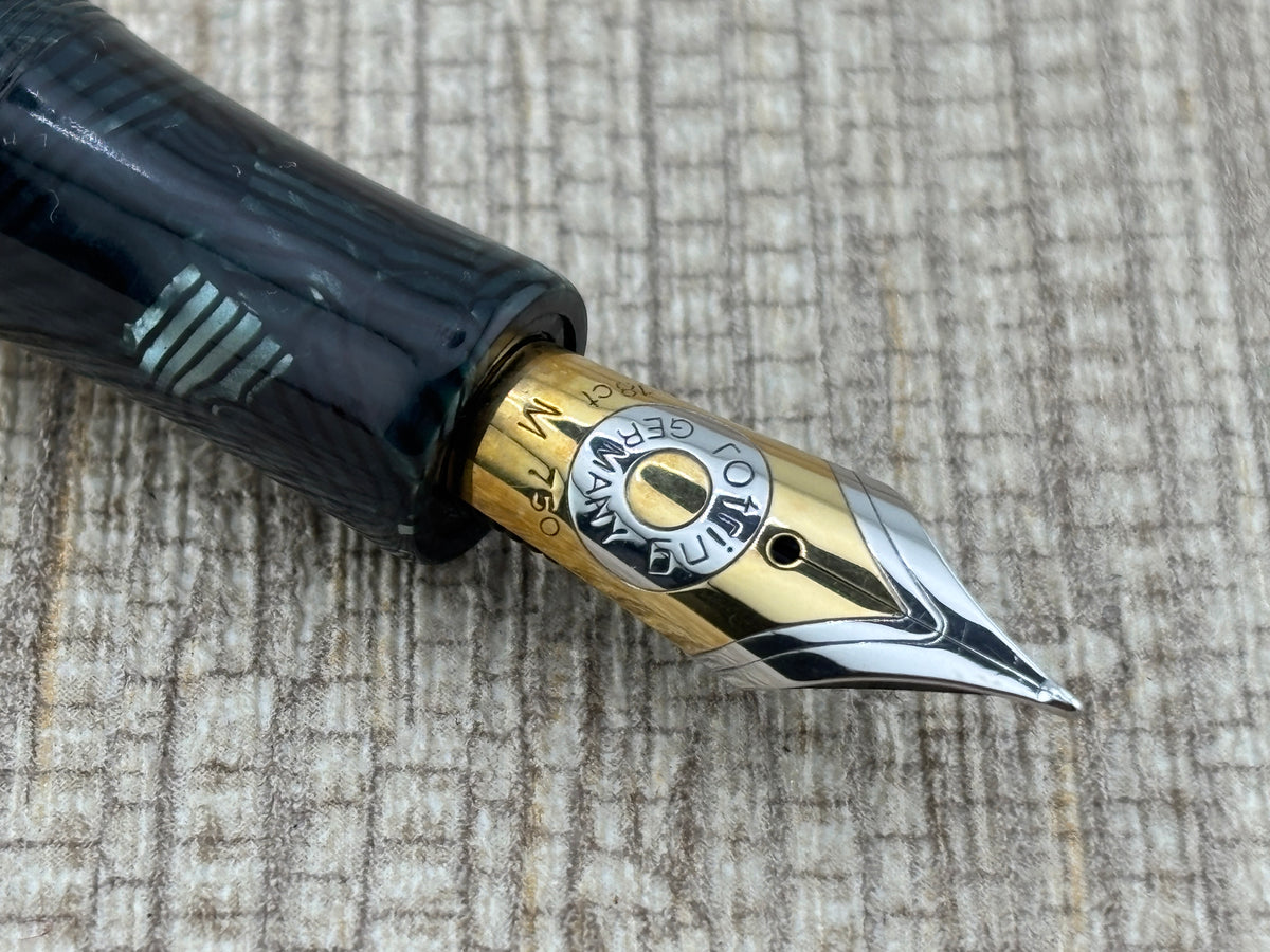 Rotring ("Red Ring" in German) Tintenkuli "1928" Celluloid Limited Edition Fountain Pen Celebrating 70 Years of Rotring Pen Production - Medium 18kt Gold Nib + an Interchangeable Stylographic Tubular Point