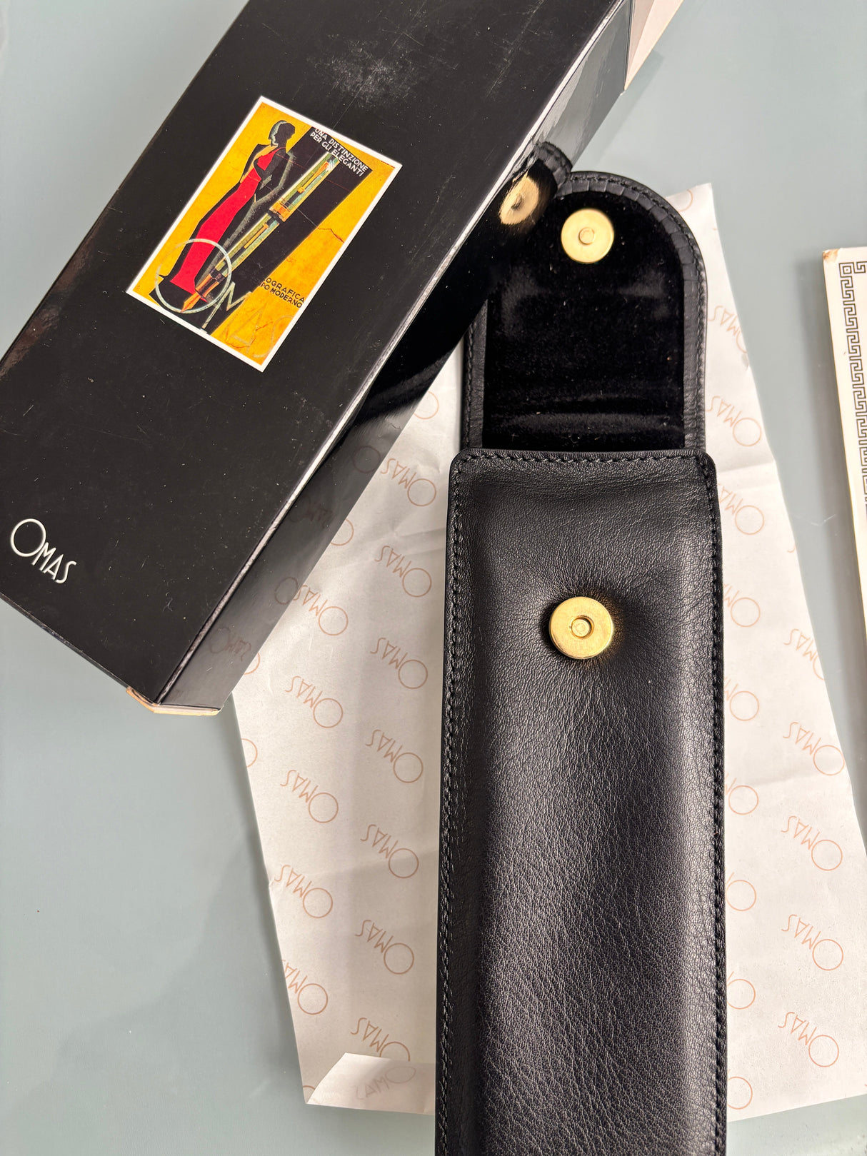 OMAS pen pouch for 2 pens - Superb quality circa 1990