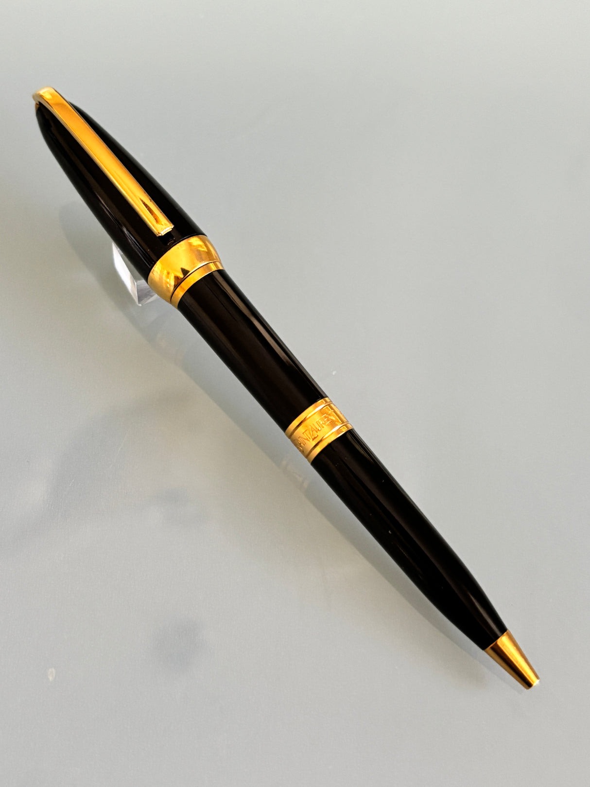 Yves St Laurent Black gold trim Made in France -  Ball Pen