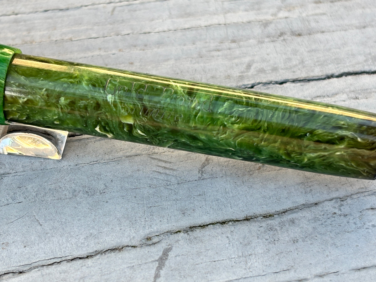 Gold Bond Green jade Stonite - Fountain Pen