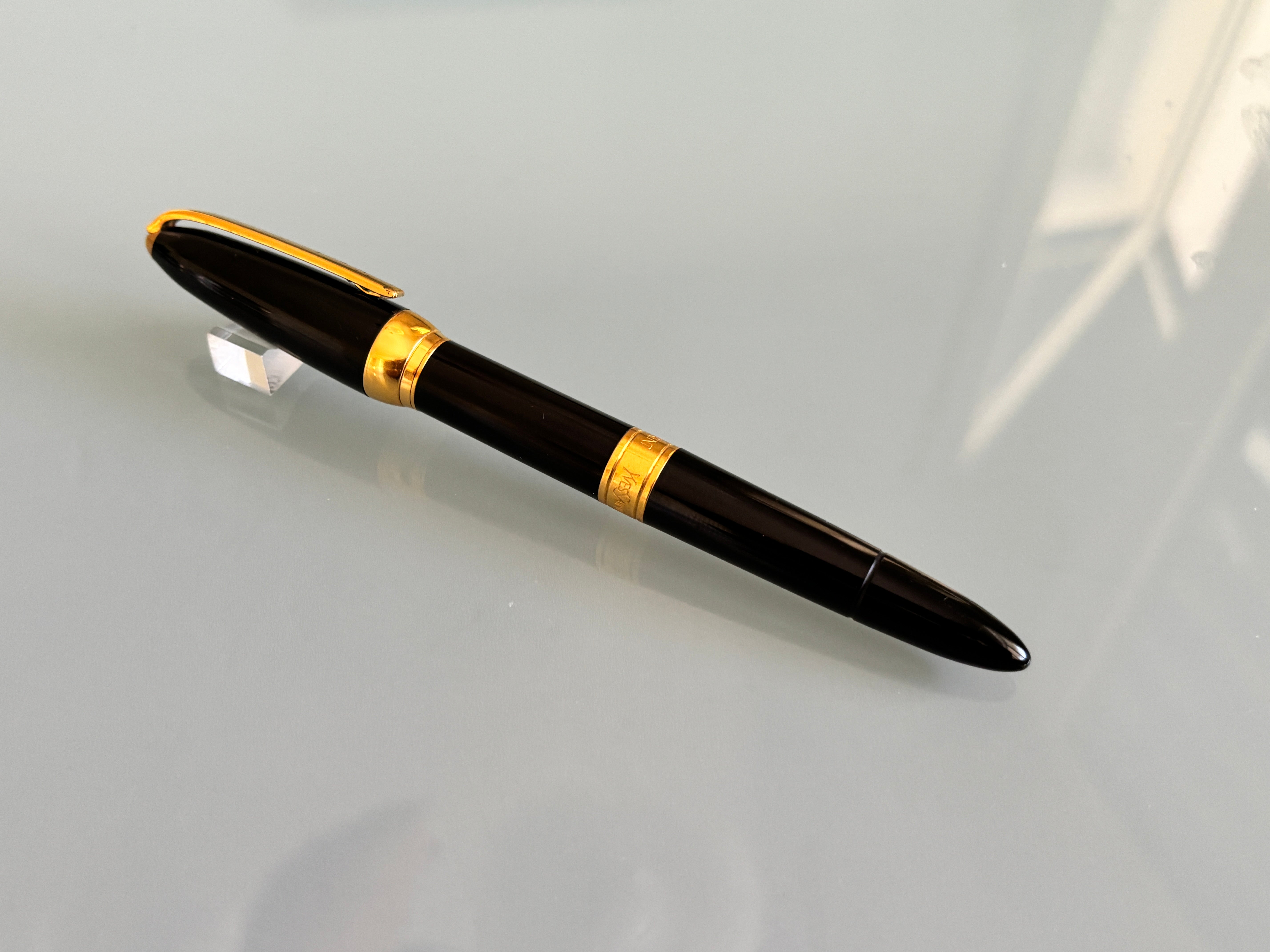 Yves St Laurent Black gold trim Made in France - Roller Ball