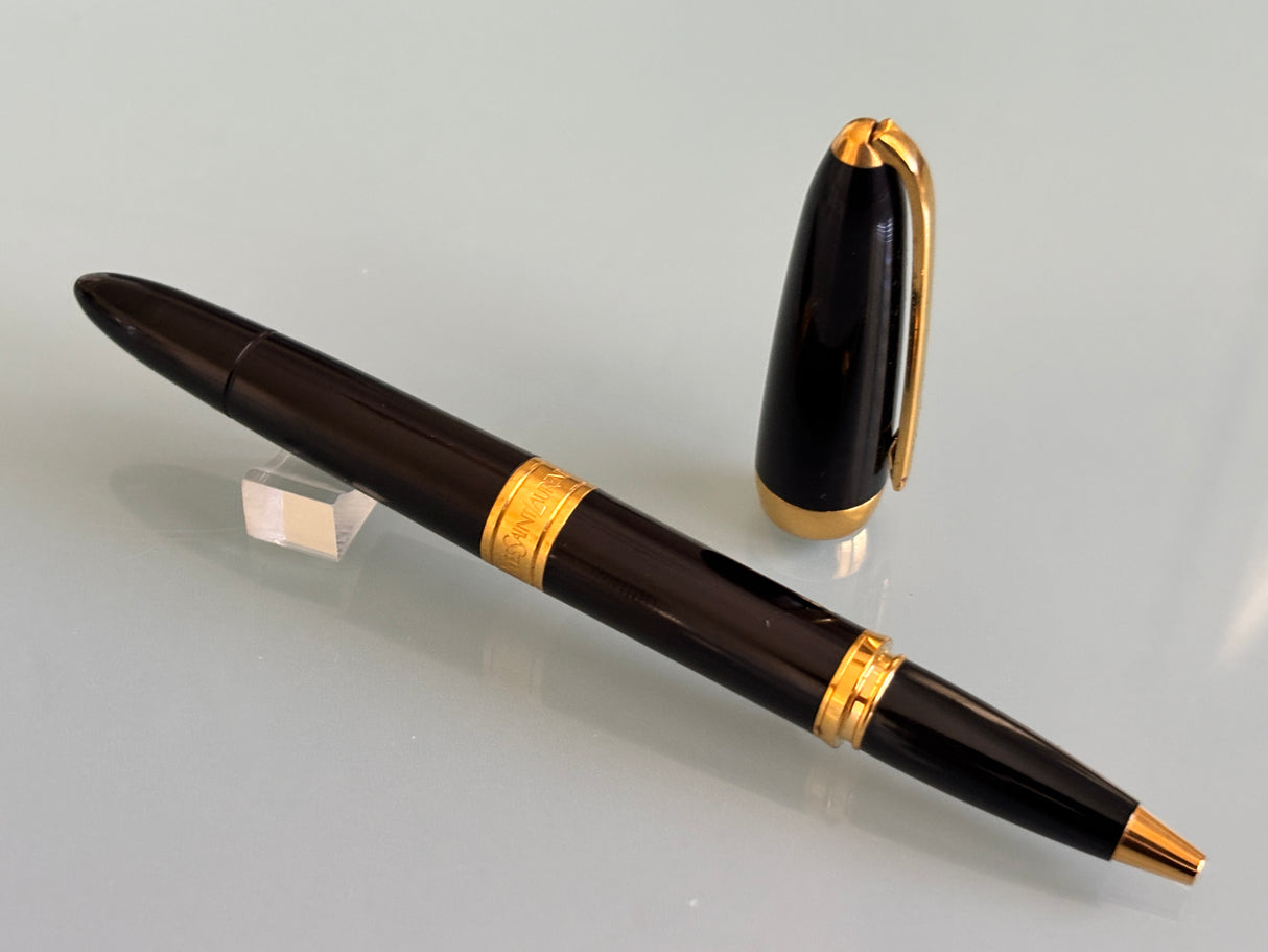 Yves St Laurent Black gold trim Made in France - Roller Ball