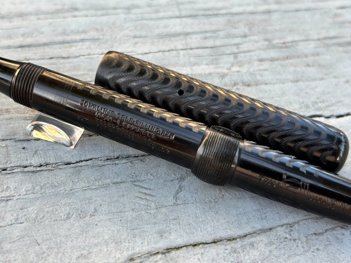 Conklin Toledo # 3 Black Chased in New condition - Fountain Pen