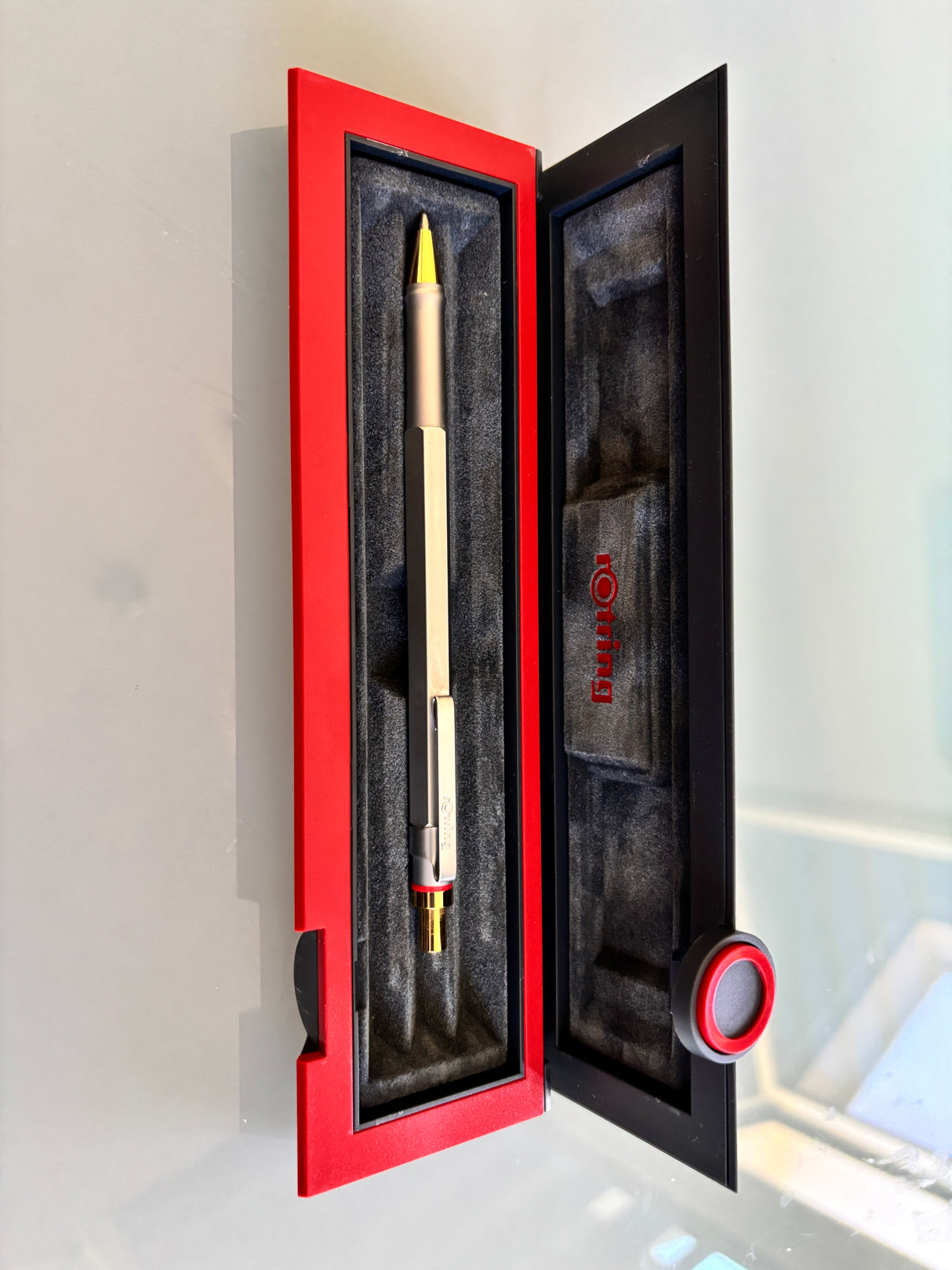 Rotring R 026399  Ball Pen Faceted Satin Chrome new in the box !