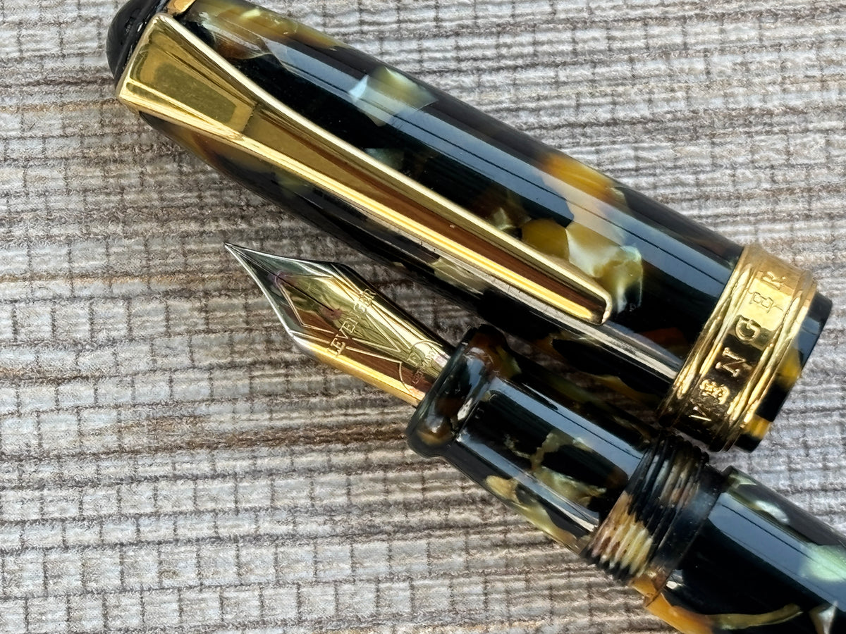 Jimmy's Pick - Levenger Black and Pearl Gold Trim - Fountain Pen