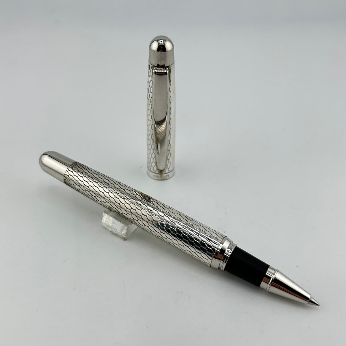 Otto Hutt Design 02 sterling silver Honeycomb pattern - Rollerball Pen