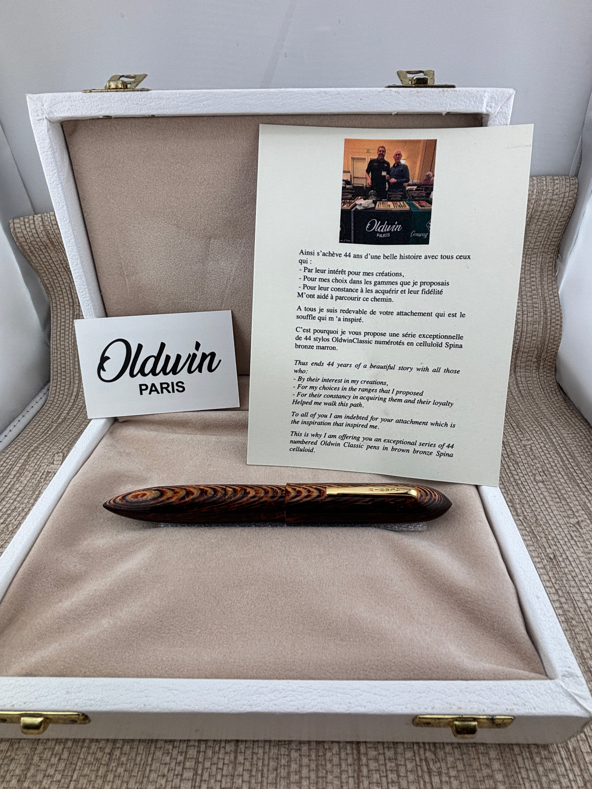 Oldwin Celebration Arco Fish Bone 07/44 Limited Edition Fountain Pen Medium Large #8 14kt Gold Nib