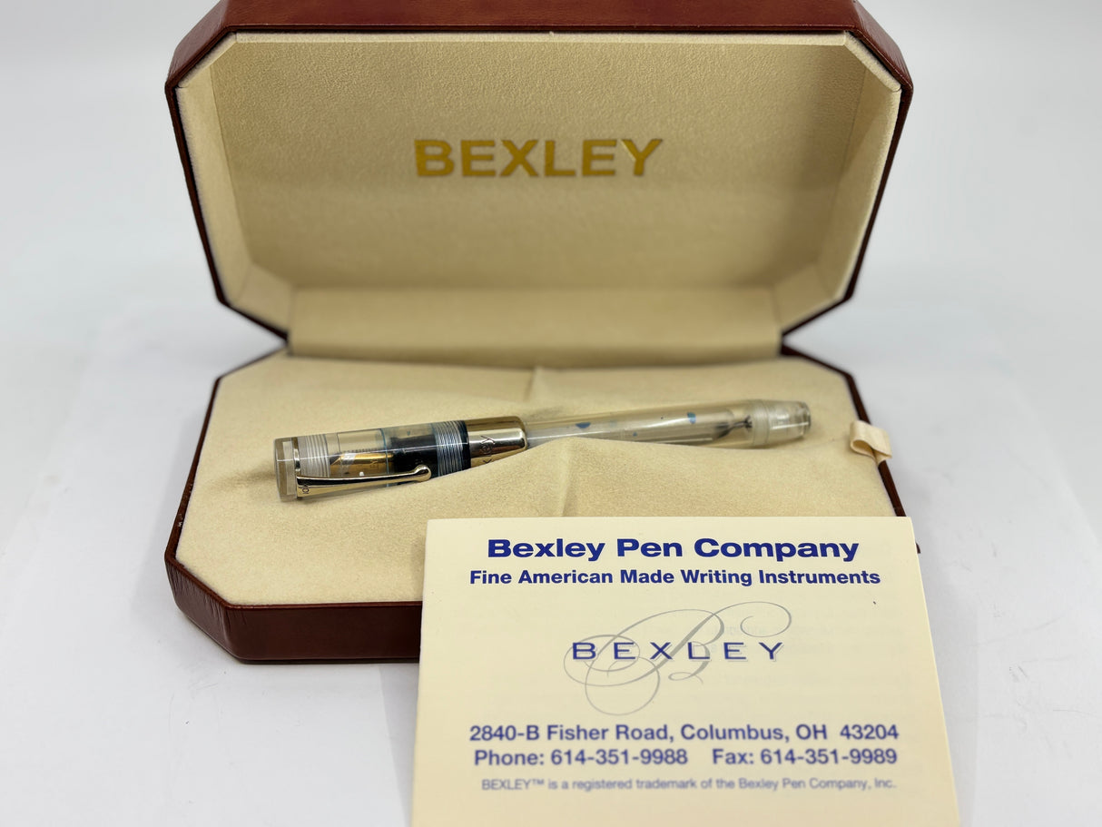 Bexley Deluxe 1993 Clear Demonstrator 047/100 solid gold clip and cap band - Fountain Pen