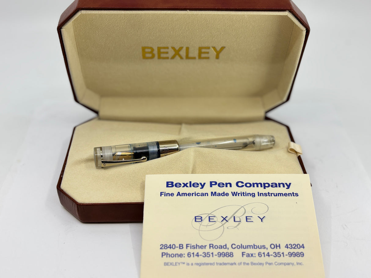 Bexley Deluxe 1993 Clear Demonstrator 047/100 solid gold clip and cap band - Fountain Pen