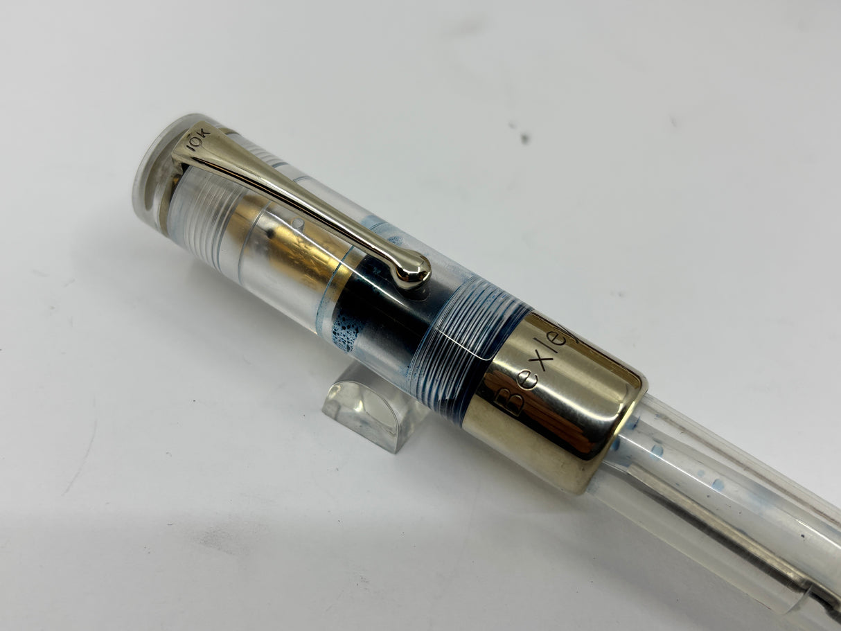 Bexley Deluxe 1993 Clear Demonstrator 047/100 solid gold clip and cap band - Fountain Pen