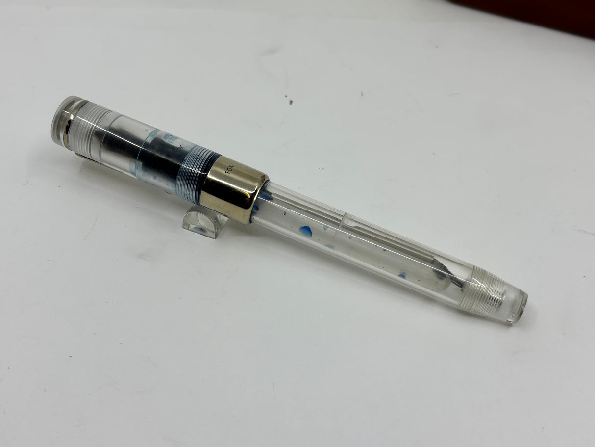 Bexley Deluxe 1993 Clear Demonstrator 047/100 solid gold clip and cap band - Fountain Pen