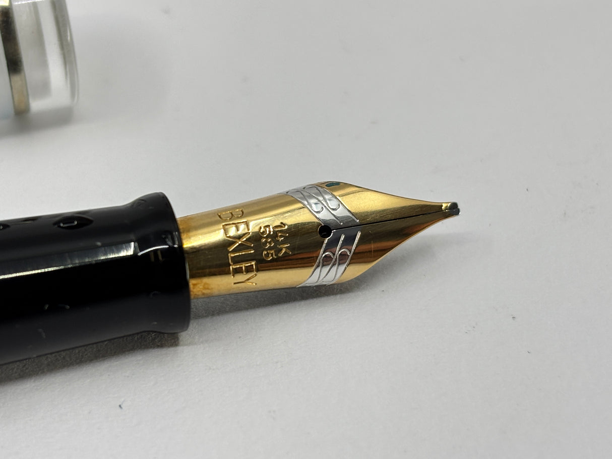 Bexley Deluxe 1993 Clear Demonstrator 047/100 solid gold clip and cap band - Fountain Pen
