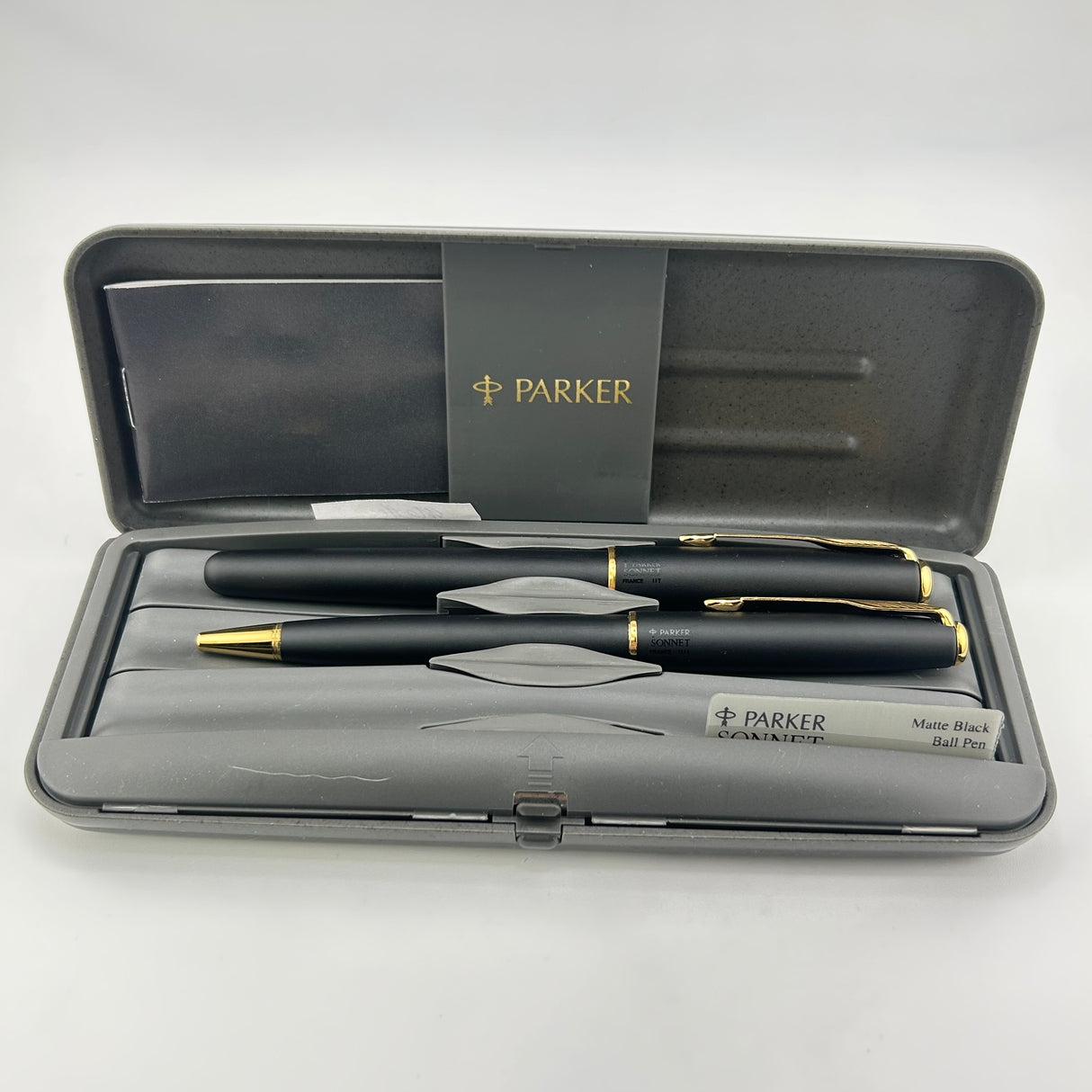Parker Black Matte Sonnet Pen Set - Ballpoint Pen and Roller Pen