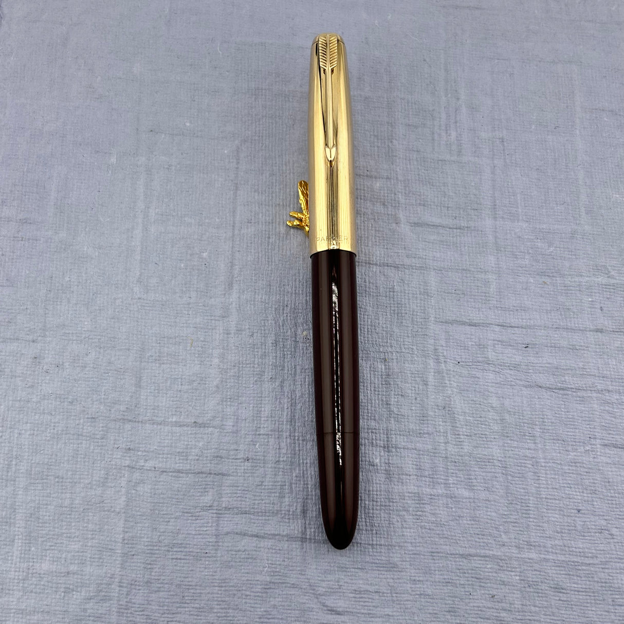 Parker 51 burgundy gold filled Converging Lines Cap - Vacumatic filling system - Fountain Pen