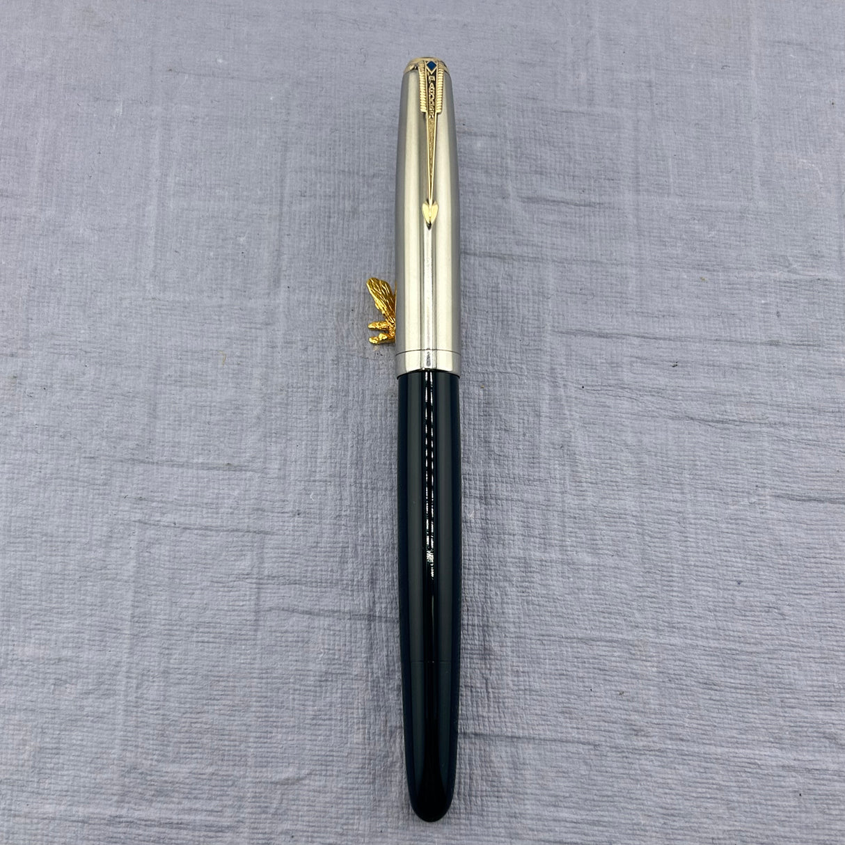 Parker 51 Navy blue chrome Cap - Blue diamond clip Vacumatic filling system - Fountain Pen