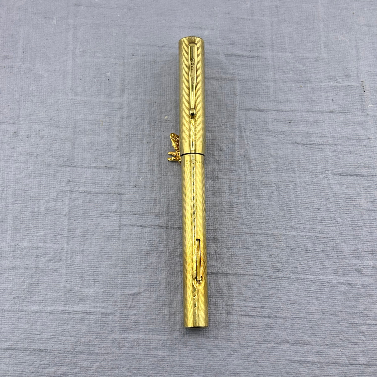 Sheaffer'S Gold Filled Chevron Pattern Fountain Pen - #2 Flexy Nib - Lever-Fill 1920's