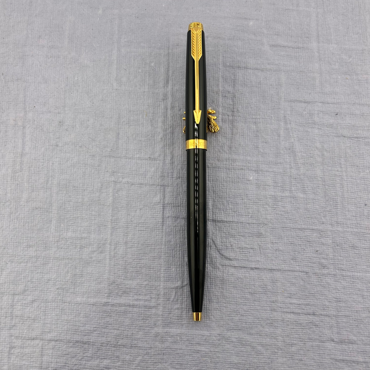 parker 75 set black lacquer gold trim - Original box - New old stock ! - Fountain pen and Ball pen