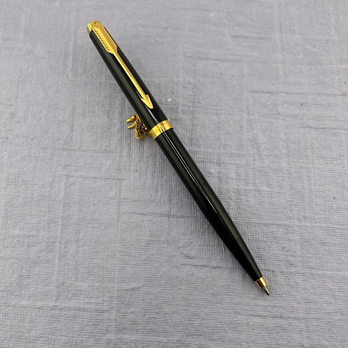 parker 75 set black lacquer gold trim - Original box - New old stock ! - Fountain pen and Ball pen