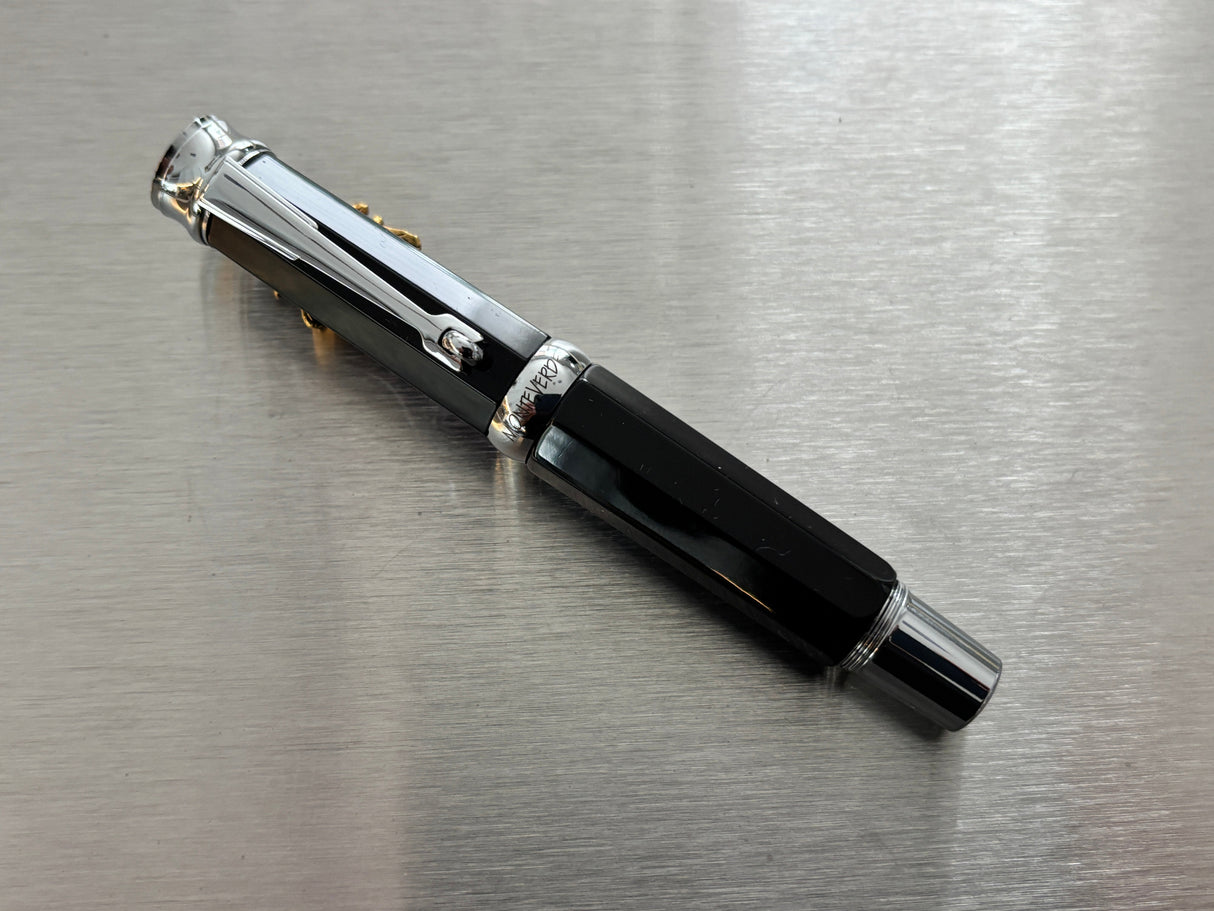 Monteverde Mini faceted Pen Black chrome trim - Fountain Pen