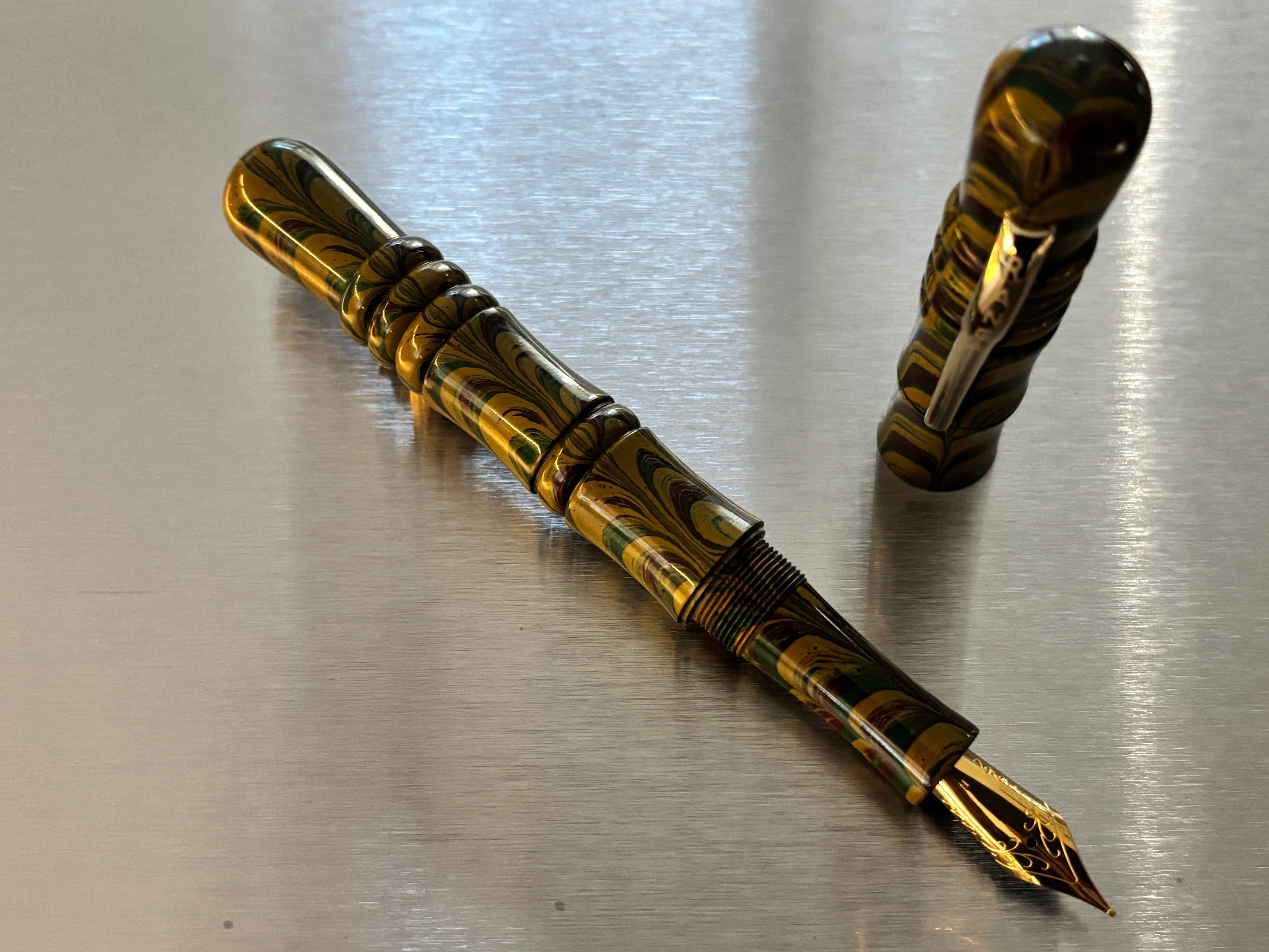 Ranga Ebonite Bamboo Brown Ripple - Fountain Pen