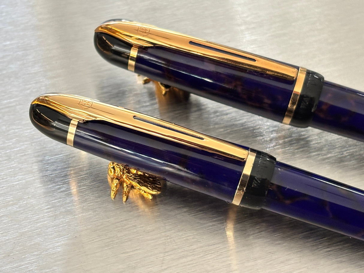Waterman Phileas Blue marble Set  - Pencil and Fountain Pen