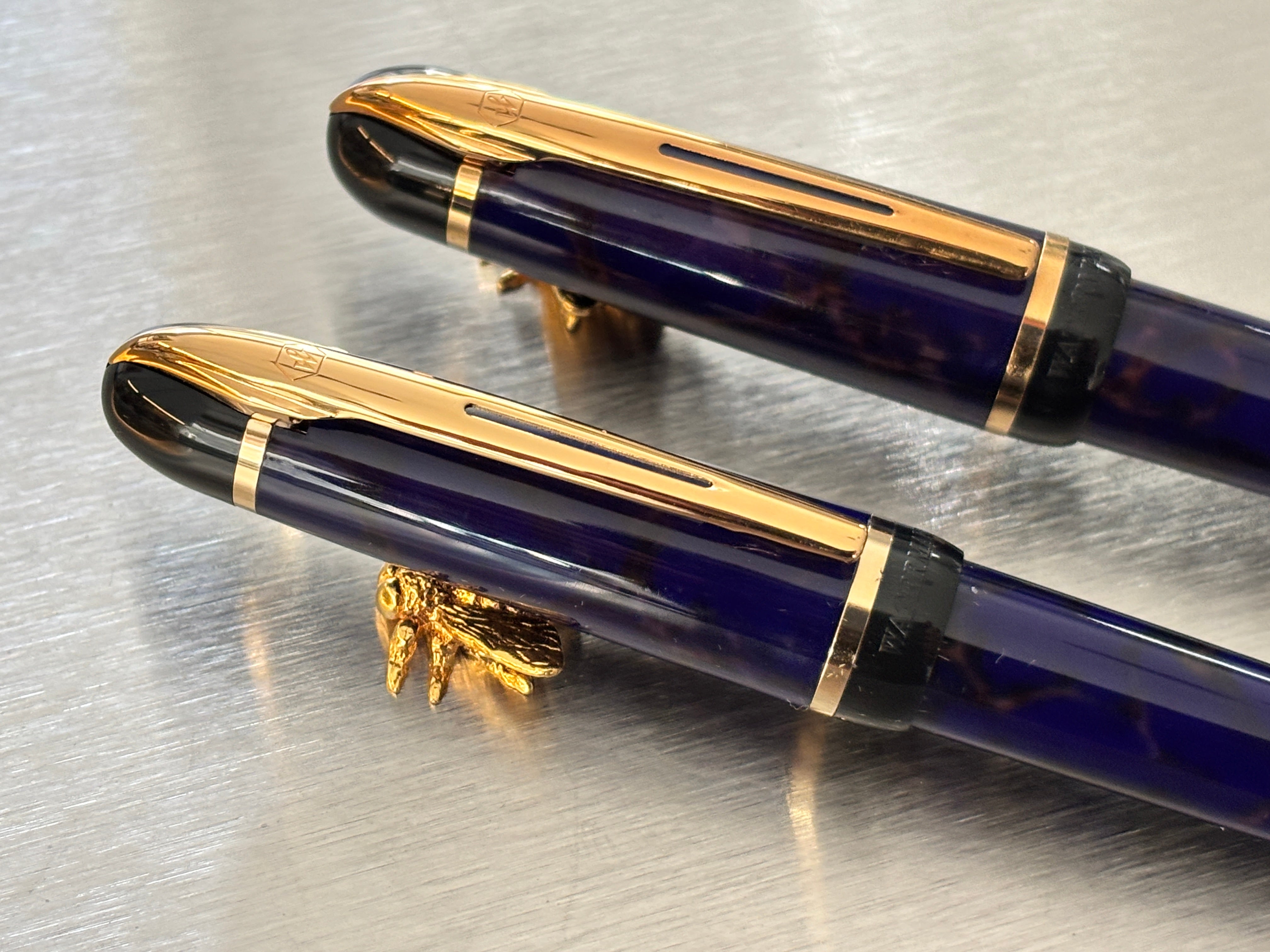 Waterman Phileas Blue marble Set  - Pencil and Fountain Pen