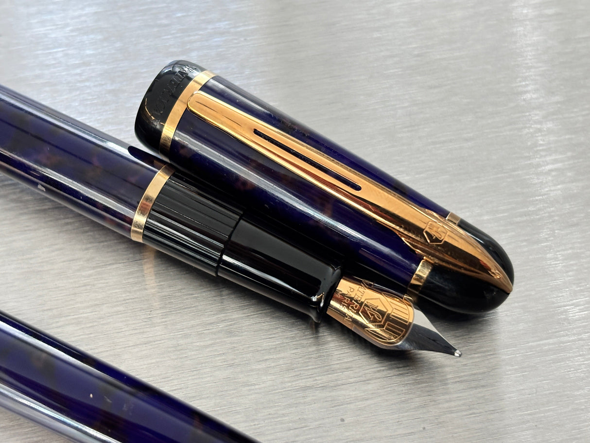 Waterman Phileas Blue marble Set  - Pencil and Fountain Pen