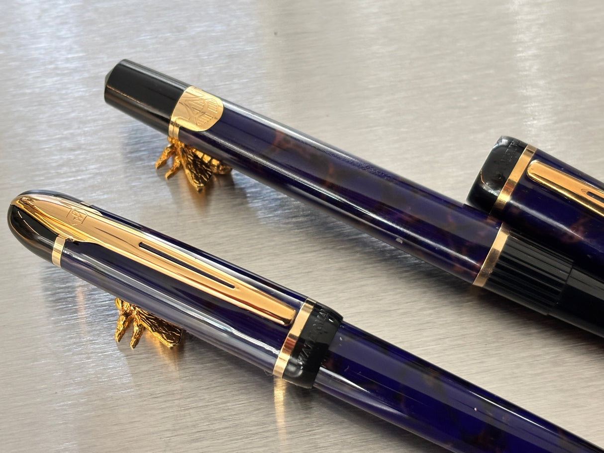 Waterman Phileas Blue marble Set  - Pencil and Fountain Pen