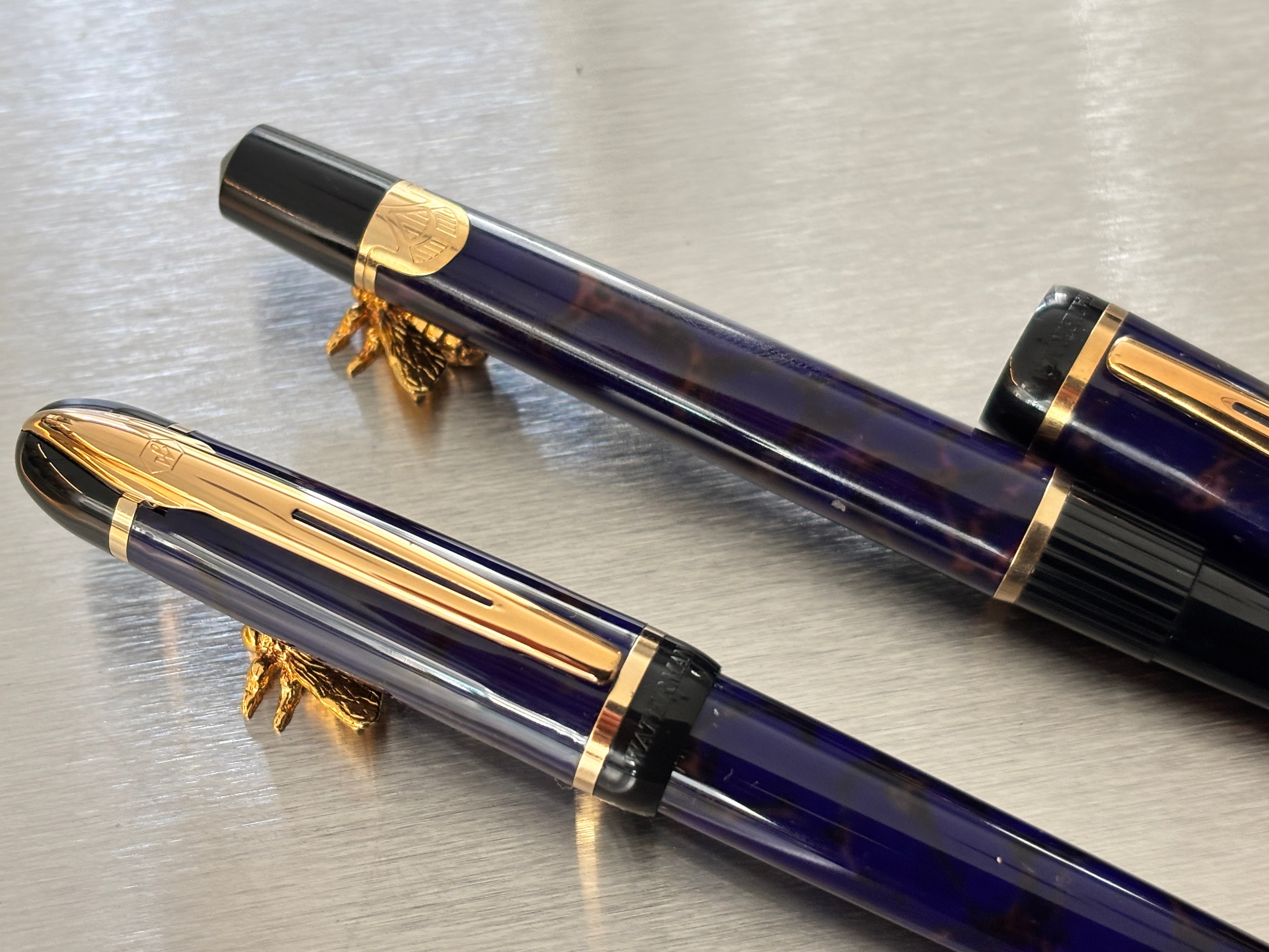 Waterman Phileas Blue marble Set  - Pencil and Fountain Pen