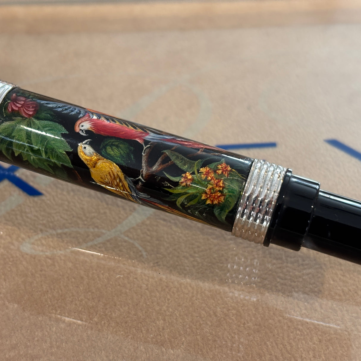 Bexley Pens Plus The of Paradise Birds - 10K gold clip Hand Painted