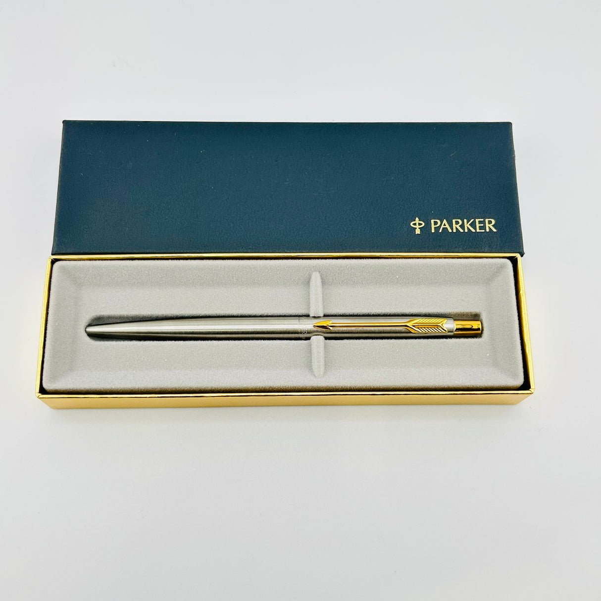 Parker Fighter brushed stainless steel -Ballpoint