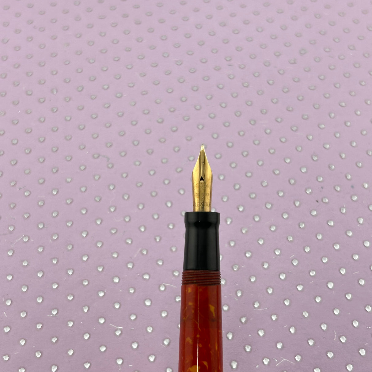 Wahl-Eversharp Ring top Coral Celluloid Flexible nib - Fountain Pen