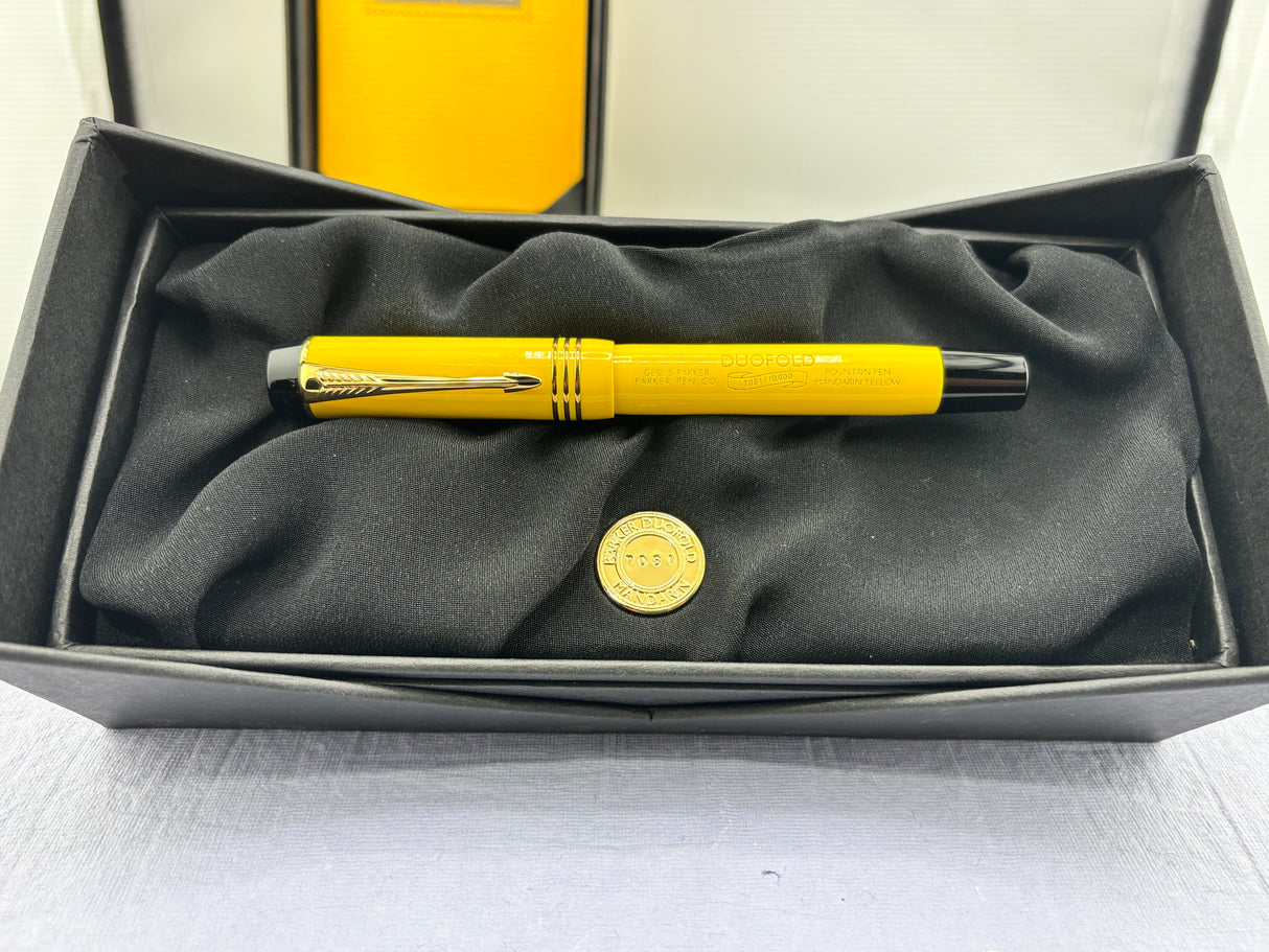 Parker Duofold Centennial Mandarin Yellow Limited Edition Fountain Pen (1995) - Medium 18kt Gold Nib