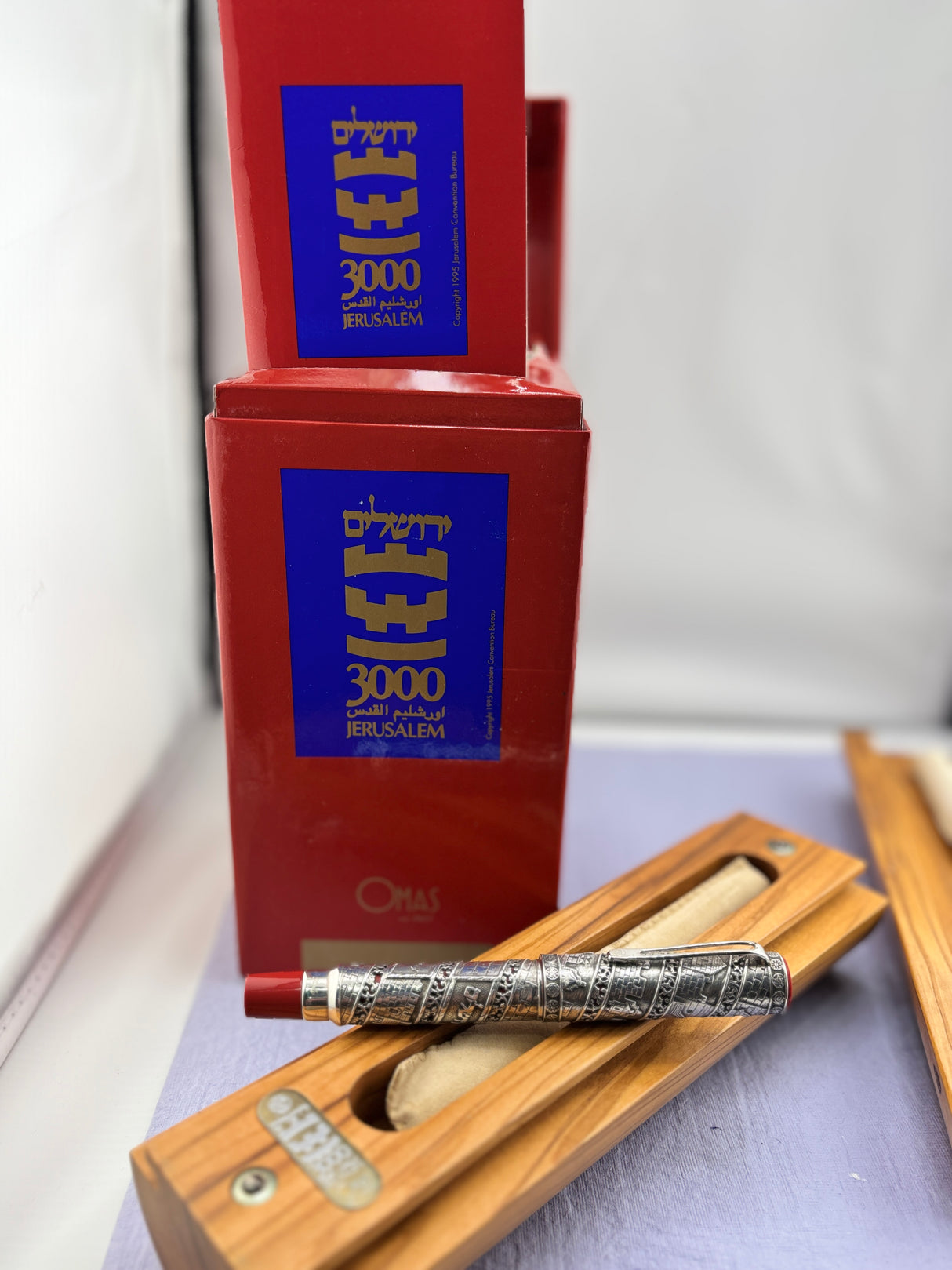 OMAS Jerusalem 3000 Limited Edition Sterling Silver Fountain Pen (1996) - Medium 18kt Gold Nib