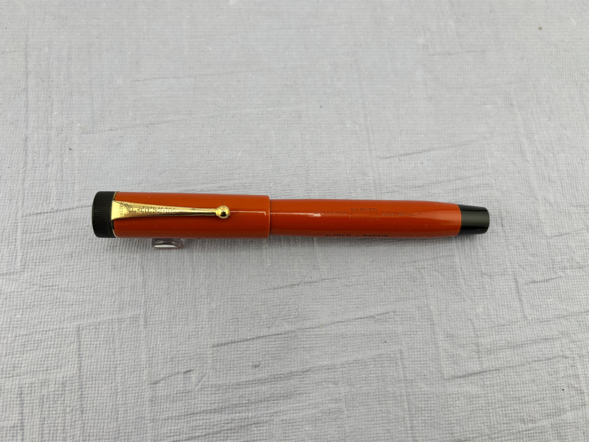 Parker Duofold Junior Red Hard rubber Bandless cap