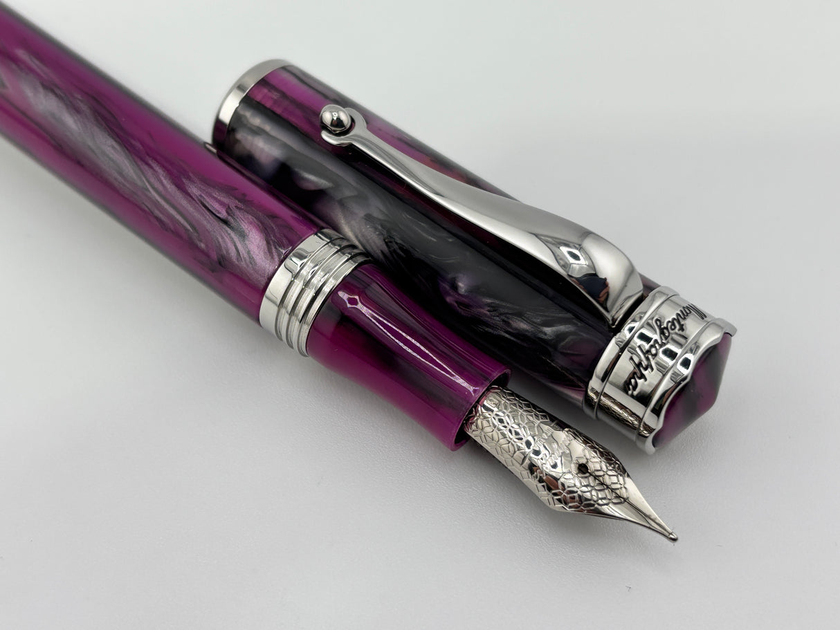 Montegrappa Ducale Murano Purple and Grey - Fountain Pen