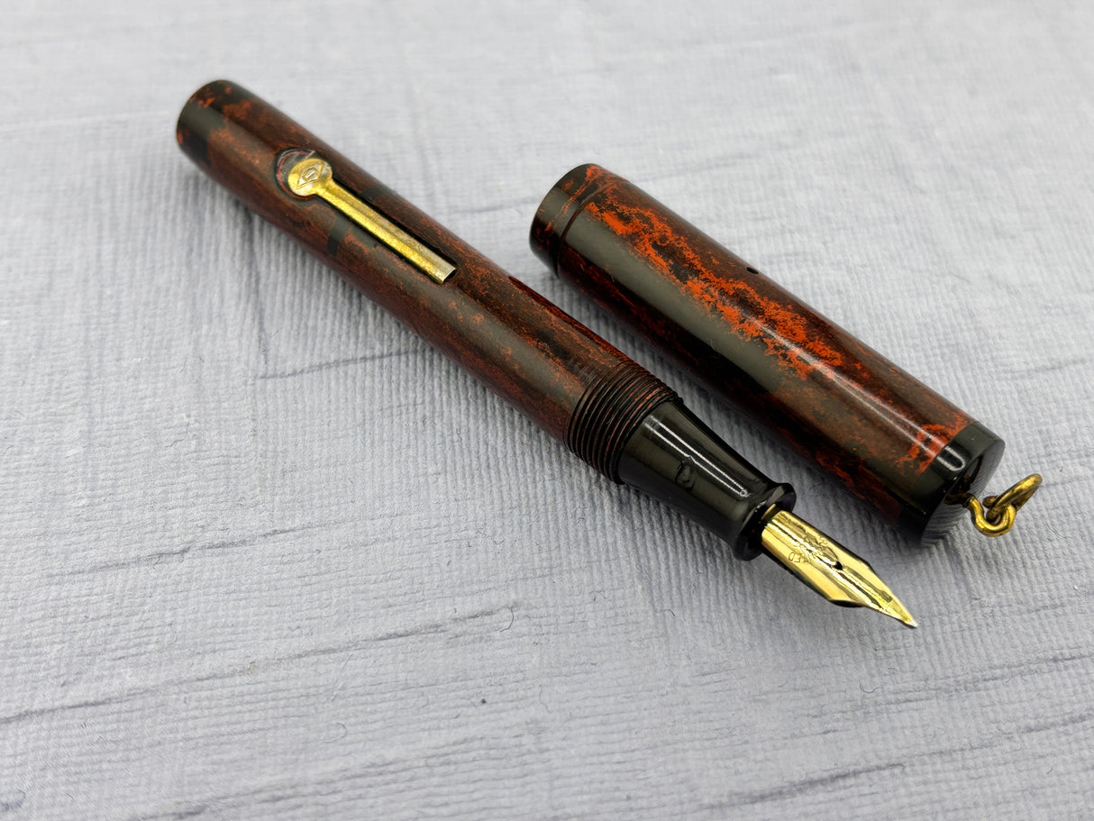 Diamond Point Lady ring top Brown Mottled - Fountain Pen