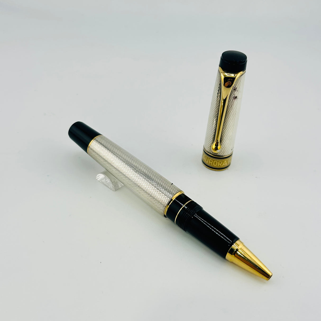 Aurora Optima Sterling Silver 925 " guilloche - Rollerball
