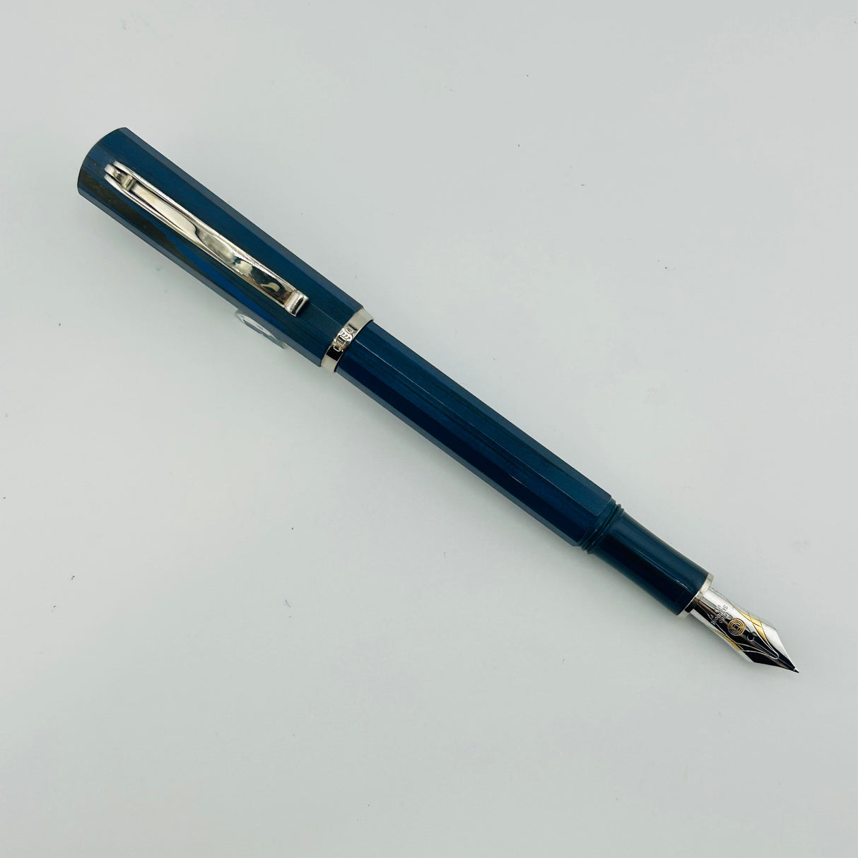 Cleo name - faceted Pen well made Gold nib 18K750 - Fountain Pen